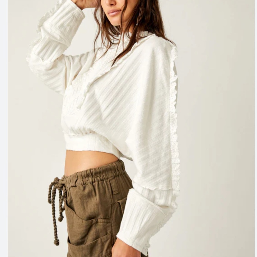 Free People Women’s More Romance Top color Ivory size XL - Picture 2 of 16